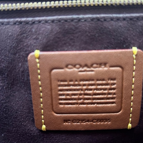 Coach Dark Green and Black Leather Tote - Picture 5 of 6